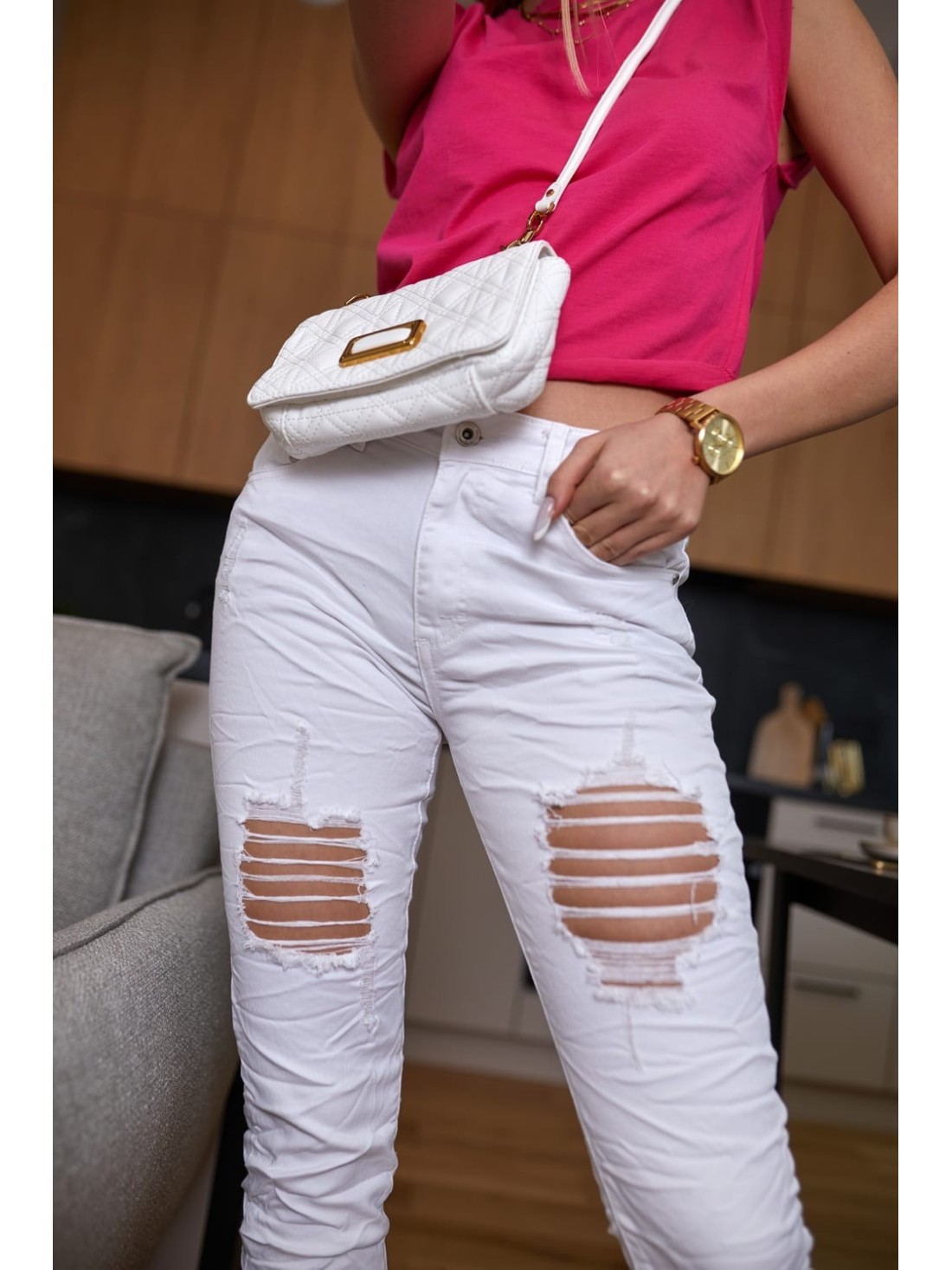 Women\'s jeans with holes SF28 - Online store - Boutique